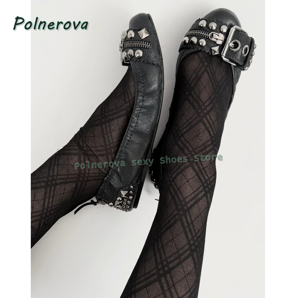 Women Shoes Zipper - Zapatos Mary Jane con Hebilla de