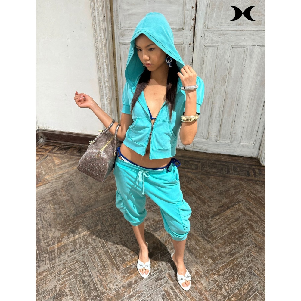 Women Shoes Zipper - Conjunto de Pantalones y Chaqueta Corta