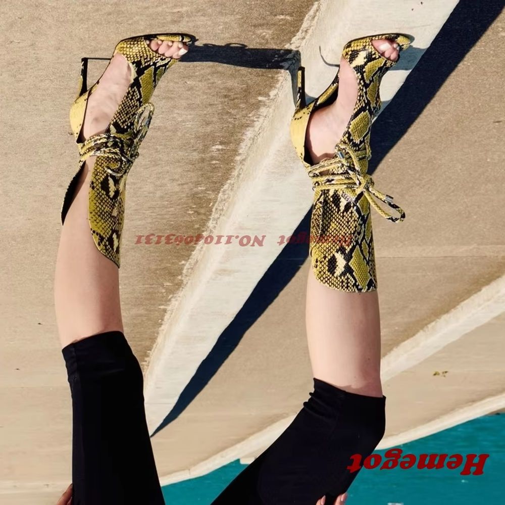 Sandalias Gladiador con Estamp - Women'S Shoes Yellow reseña y precio