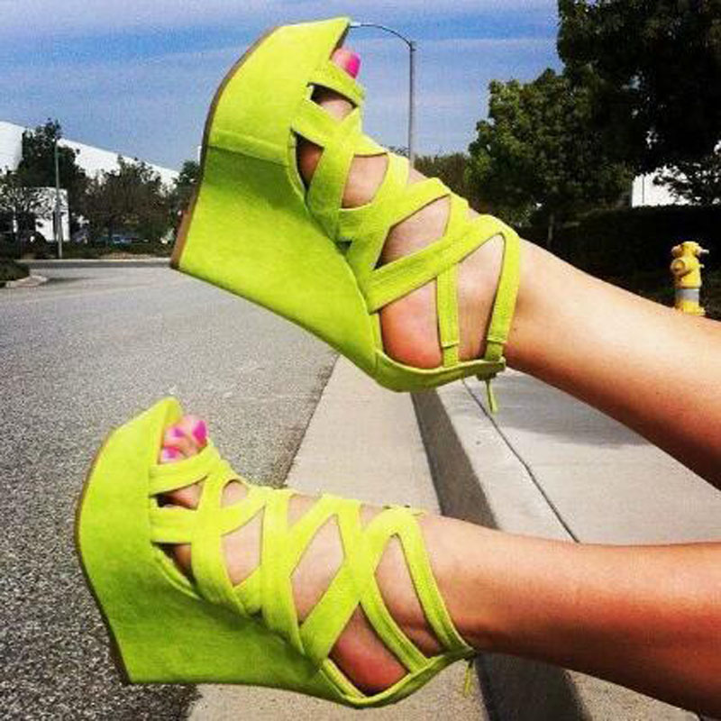 Sandalias de tacón alto con pl - Women'S Shoes Yellow reseña y precio