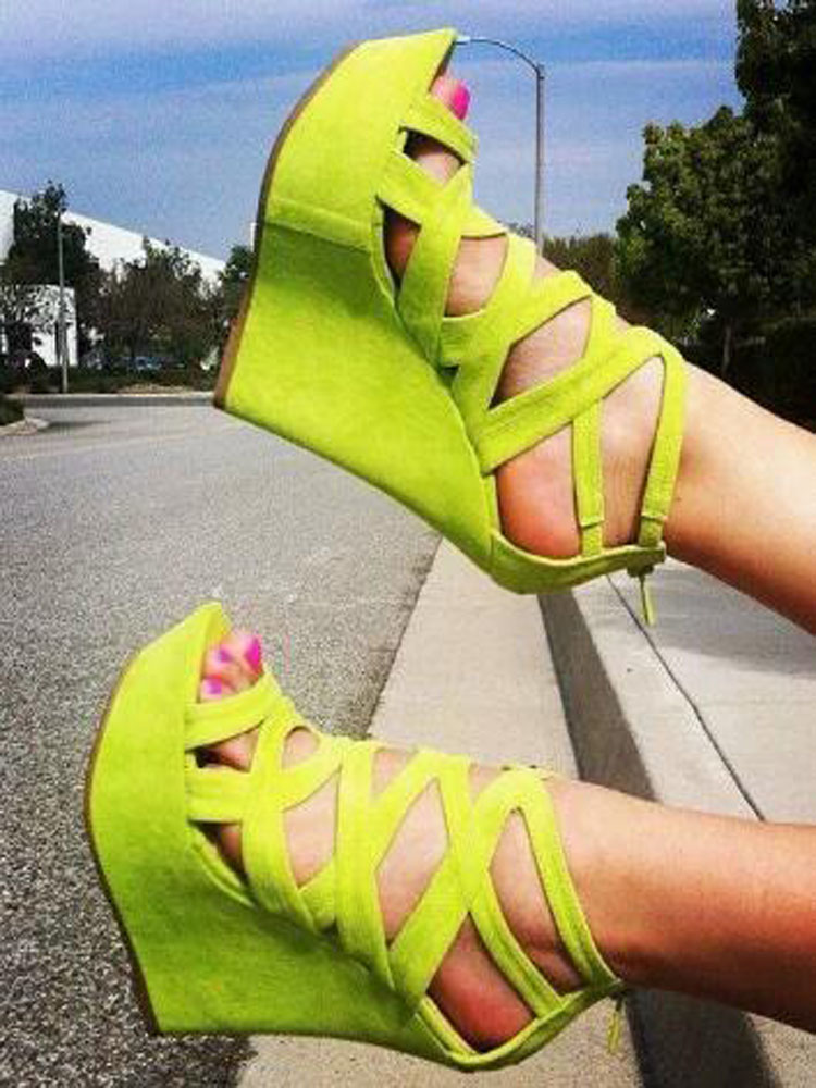 Sandalias de tacón alto con pl - Women'S Shoes Yellow reseña y precio
