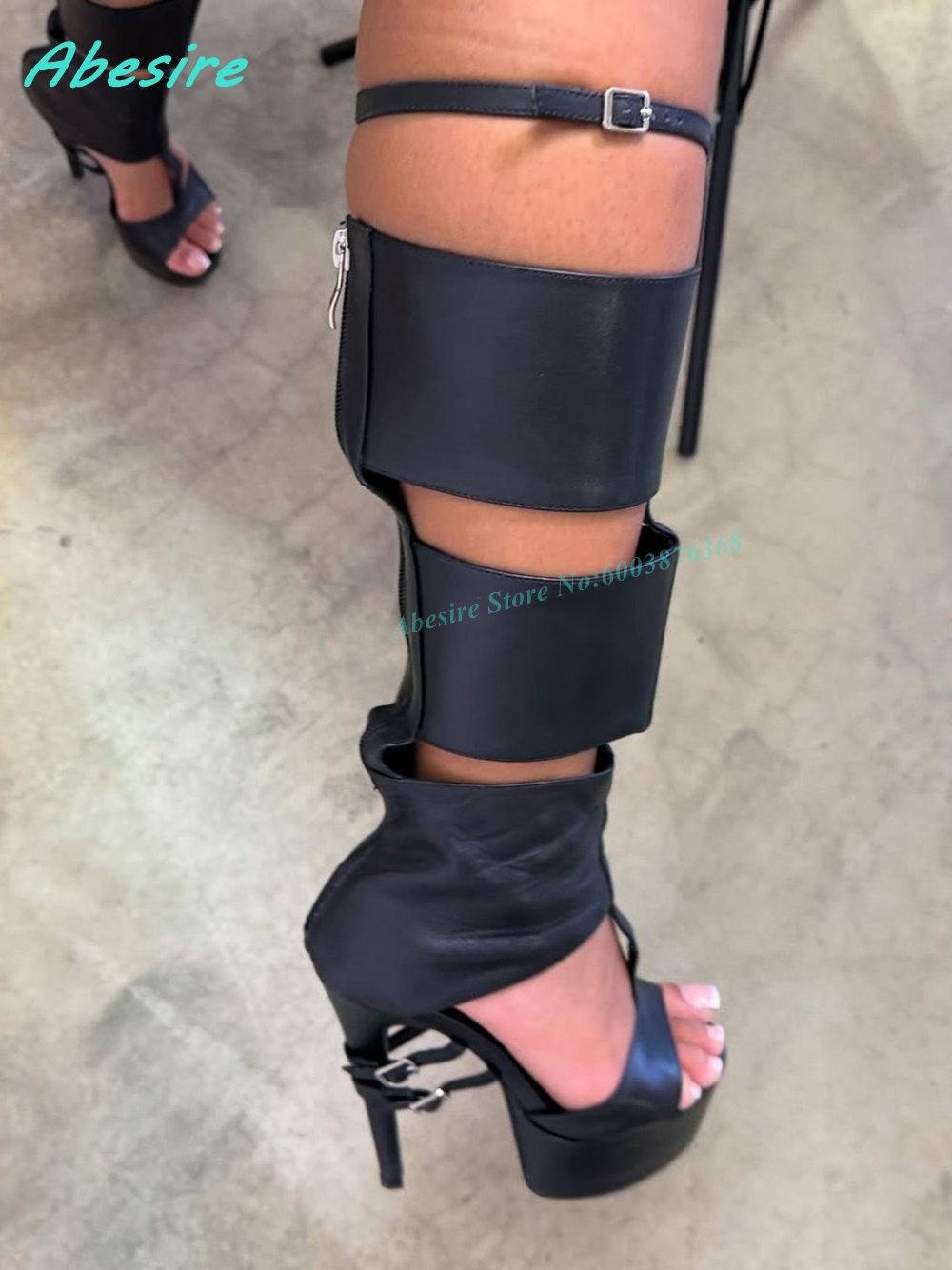 Botas de sandalia altas hasta  - Women Shoes Zipper reseña y precio