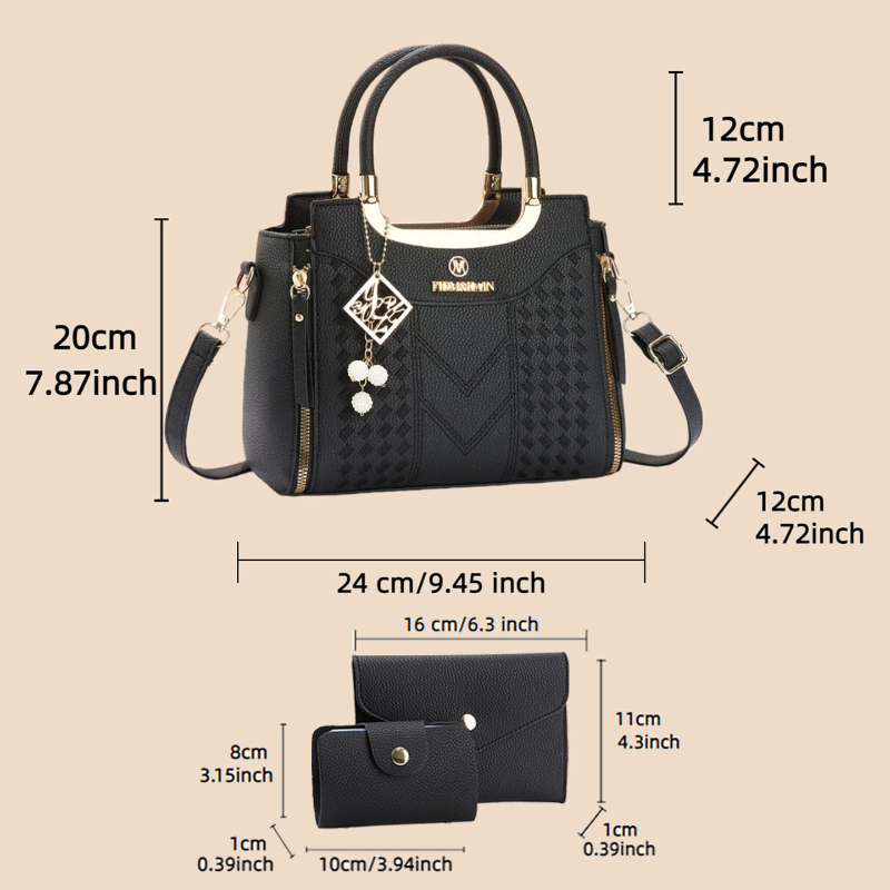 Conjunto de 3 piezas de bolsos - Women Shoes Zipper reseña y precio