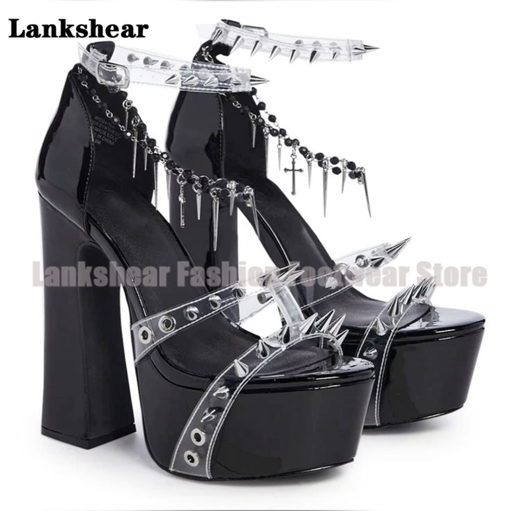 Sandalias De Pvc transparente  - Clear Strap Heel reseña y precio