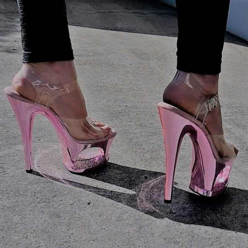 Sandalias de Tacón Alto con Pl - Clear Strap Heel reseña y precio