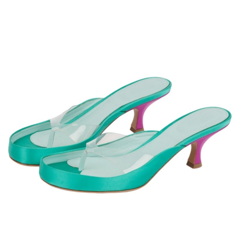 Sandalias de tacón de aguja co - Clear Strap Heel reseña y precio