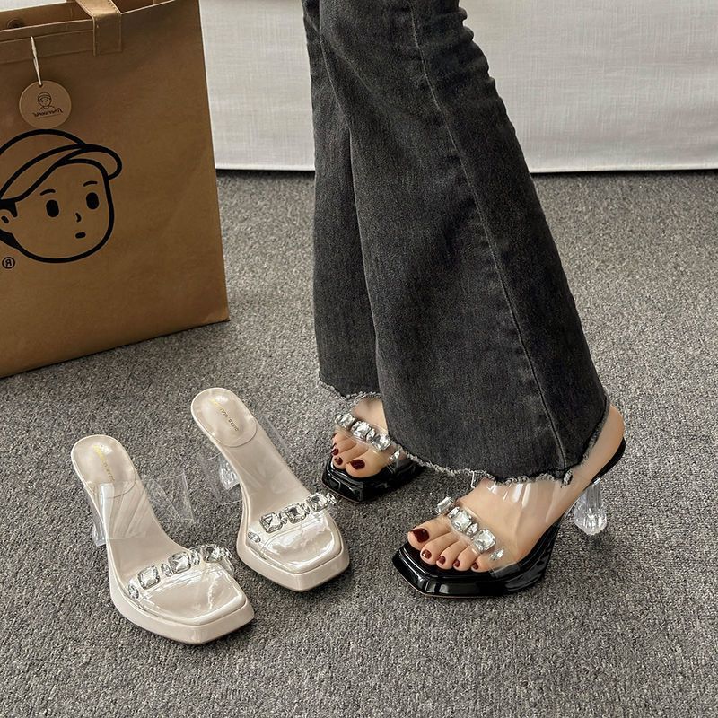 Sandalias de una Tira para Muj - Clear Strap Heel reseña y precio