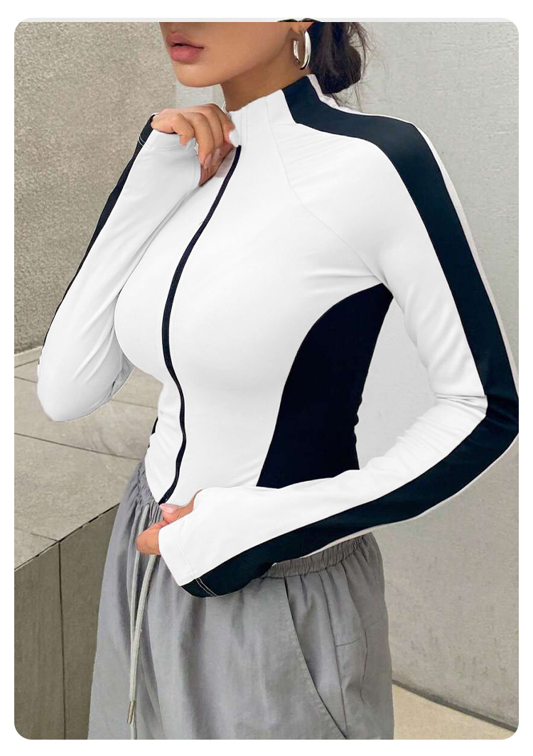 Chaqueta de yoga con cuello al - Women Shoes Zipper reseña y precio