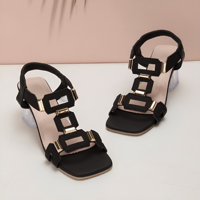 Sandalias de Tacón Cuadrado El - Clear Strap Heel reseña y precio