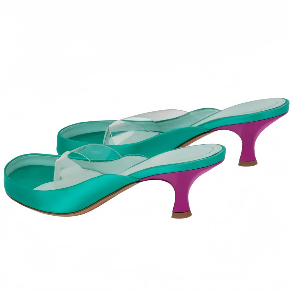 Sandalias de tacón bajo para m - Clear Strap Heel reseña y precio