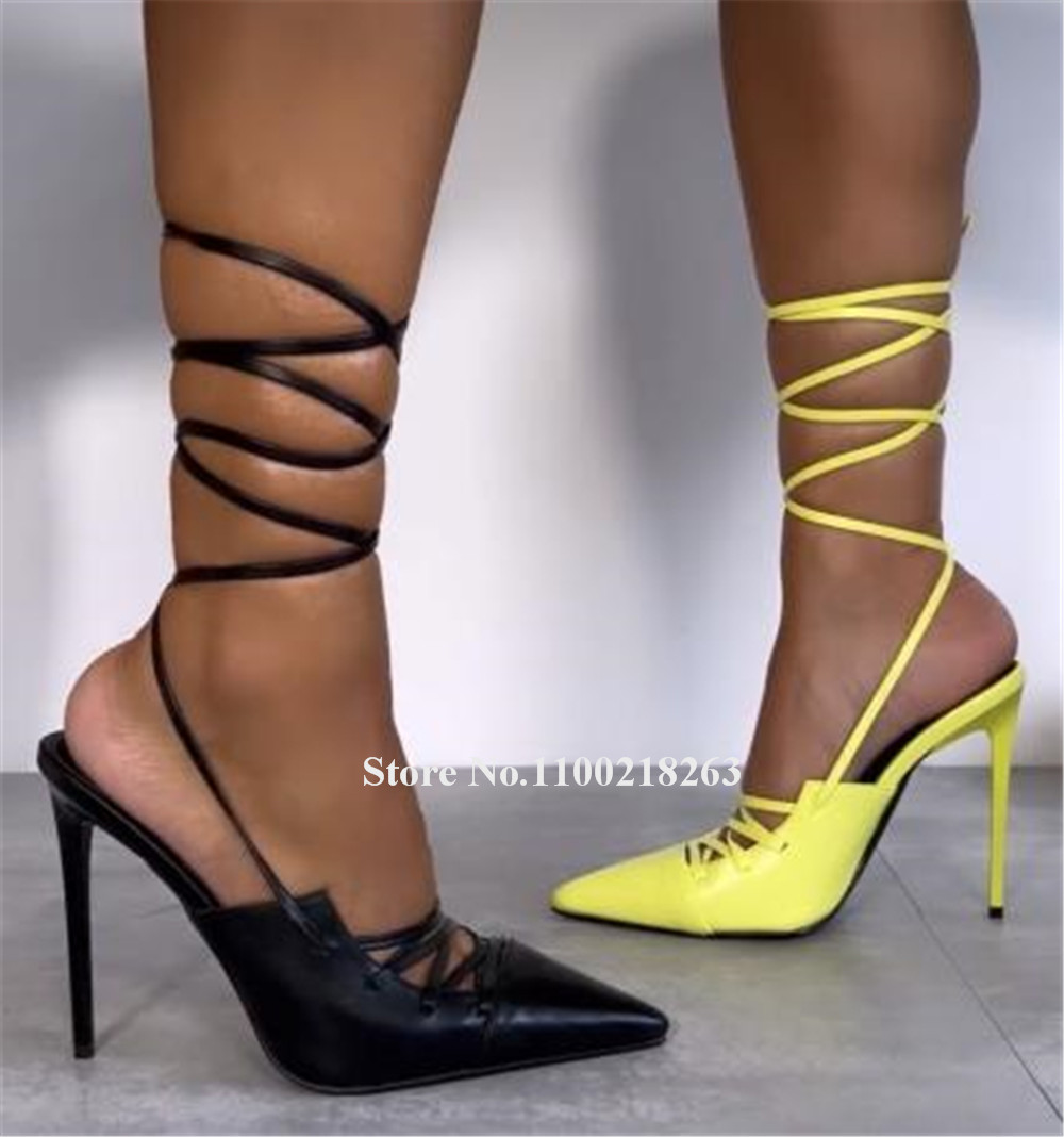 Sandalias de tacón fino con co - Women'S Shoes Yellow reseña y precio